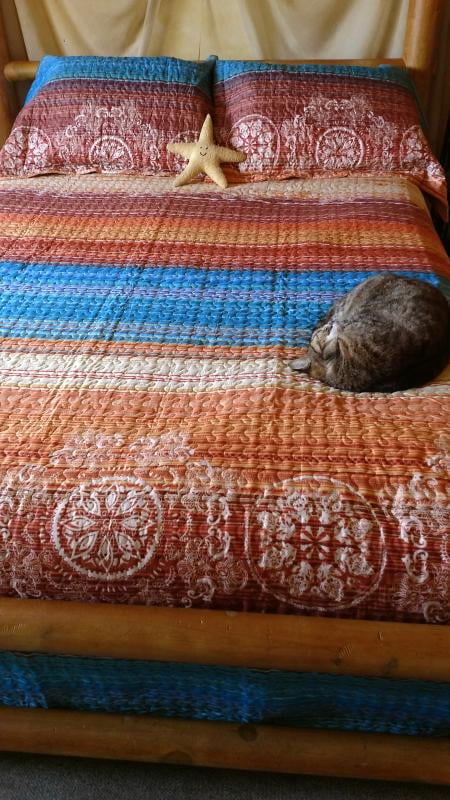 Brightly Colored Sunset Quilt Set with 