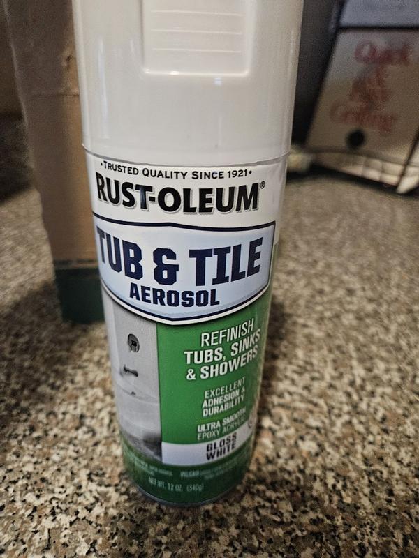 6 Pack, White, Rust-Oleum Tub and Tile Aerosol Paint-280882, 12 oz