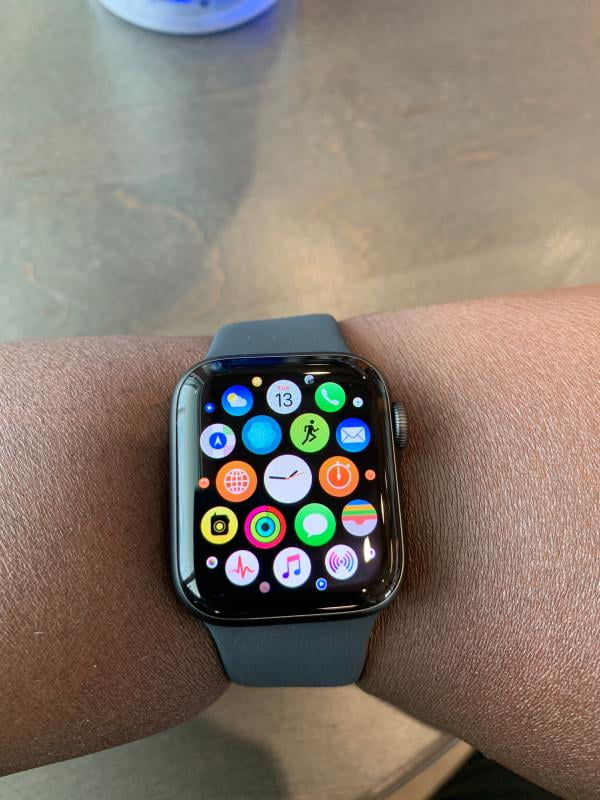 Apple Watch Series 4 (GPS + Cellular) - 44 mm - space gray aluminum - smart  watch with sport loop - woven nylon - black - wrist size: 5.71 in - 8.66 in  - 16 GB - Wi-Fi, Bluetooth - 4G - 1.29 oz - Walmart.com