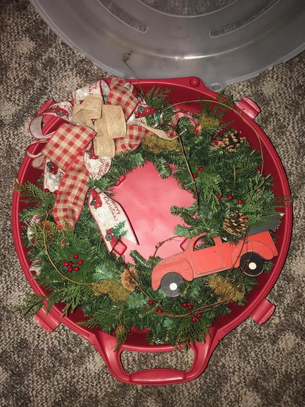 Homz 24 Inch Plastic Wreath Storage Box Clear Red Set Of 6 Com - 36 Wreath Plastic Storage Container Homz 24 Inch Plastic Wreath Storage Box Clear Red Set Of 6 Com - 36 Wreath Plastic Storage Container