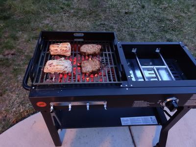 Serve Up Really Tasty Meals with That Distinct Grilled to Perfection Flavor Store and Use Tough Durable Ever Reliable Blackstone Griddle & Charcoal Grill Combo 1819 BSTONE Easy Assemble Care 