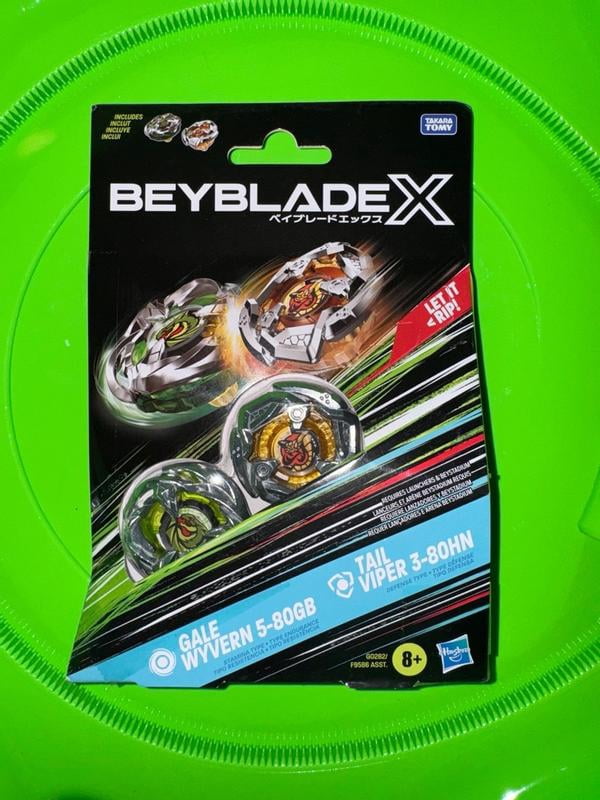 Beyblade X Gale Wyvern 5-80GB and Tail Viper 3-80HN Top Dual Pack