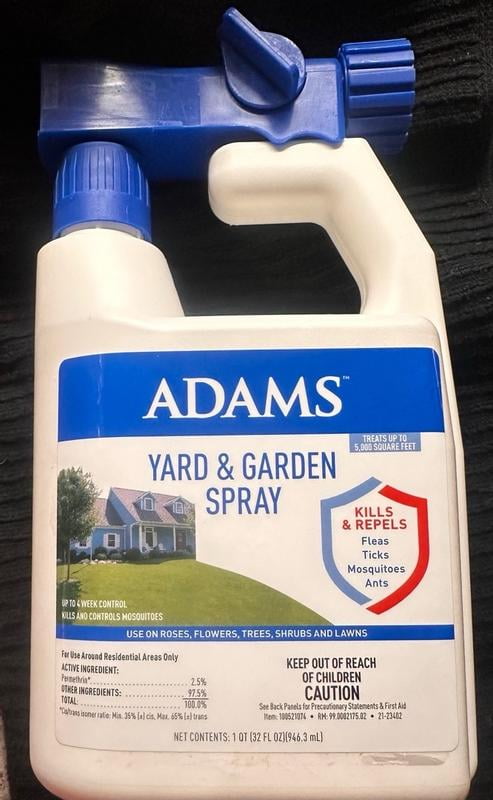 ADAMS Yard & Garden Spray, Kills Fleas, Ticks, Mosquitoes, Ants and Many  Other Listed Nuisance Pests in Outdoor Areas, Treats Up to 5,000 Square  Feet, Easy To Use Hose-End Spray, 32 fl