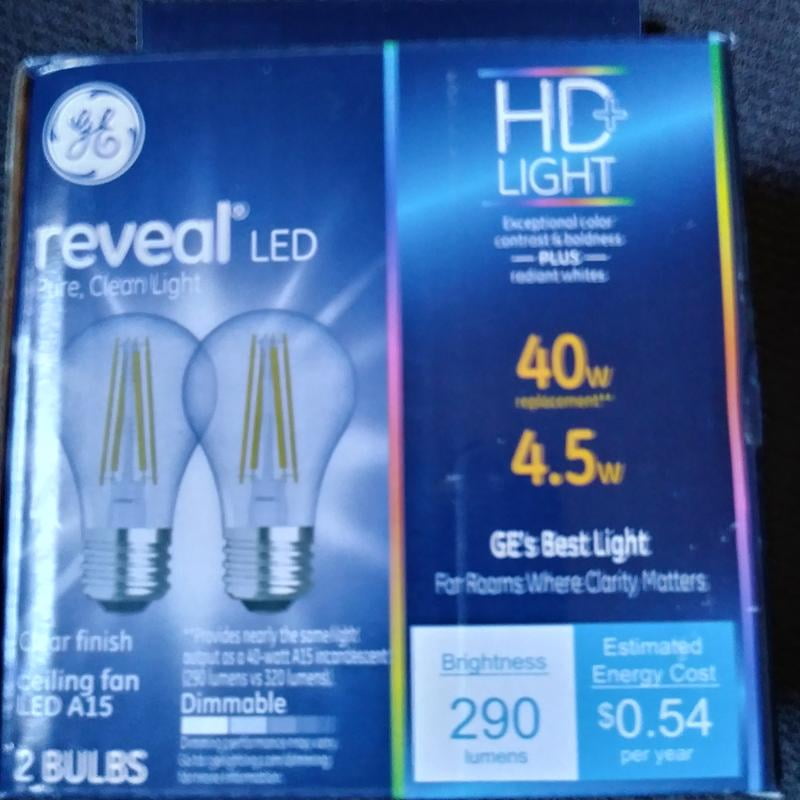 Ge Led 4w Hd Reveal A15 Ceiling Fan Clear Finish Medium Base