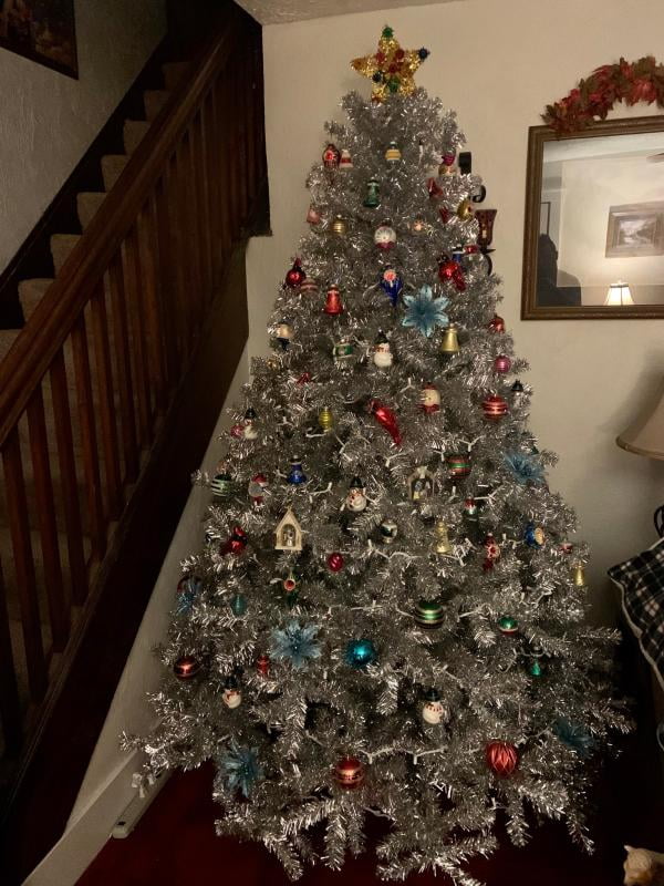 Best Choice Products 6ft Artificial Silver Tinsel Christmas Tree Holiday Decoration W 1 477 Branch Tips Stand Walmart Com Walmart Com