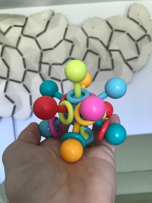 manhattan toy atom rattle & teether grasping activity baby toy