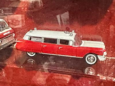 Auto World 1959 Cadillac Ambulance Red White Special Edition 1/64