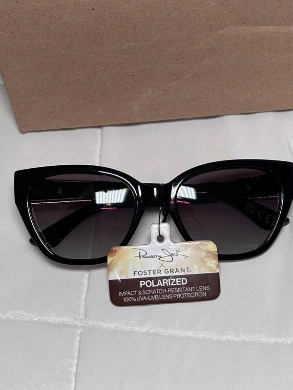 Panama Jack x Foster Grant Black Cat-Eye Women's Polarized