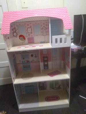 teamson kids wonderland ariel 2 in 1 doll house & play kitchen