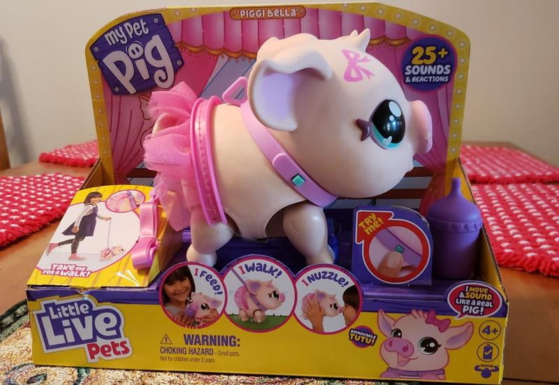 Little Live Pets My Little Pig Bella - Cochon Interactif Avec 25 Sons - Marche, Danse, Mange Au Biberon - Oreilles Flexibles - Cadeau Enfant Dès 4 Ans