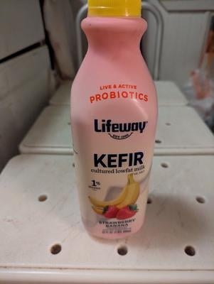 Lifeway Low Fat Milk Kefir, Strawberry Banana, 32 fl oz Bottle - Walmart.com Lifeway Low Fat Milk Kefir, Strawberry Banana, 32 fl oz Bottle - Walmart.com