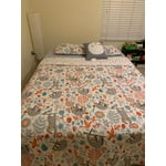 Lush Decor Hygge Sloth Quilt Set - Twin Size Navy Blue Bedding Set