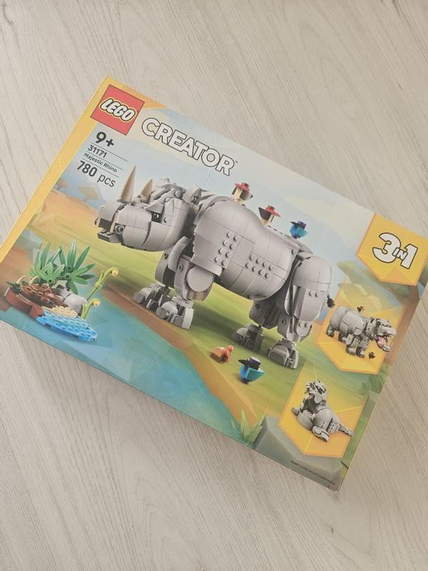 LEGO, Wild Animals, Majestic Rhino with Birds, Model 31171