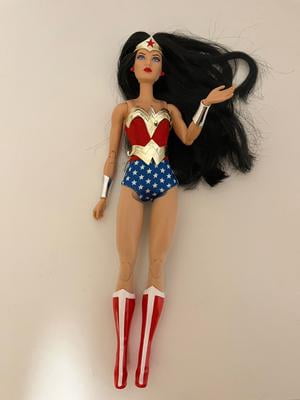 Barbie Wonder Woman Collectible Doll in Red and Blue Tank Suit