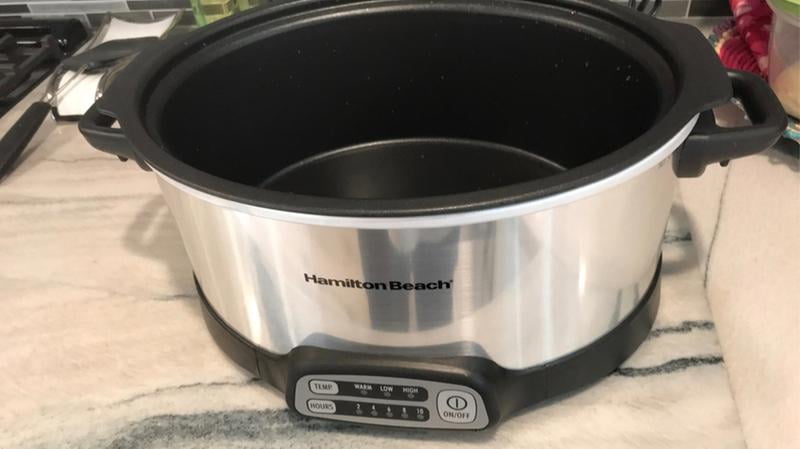Hamilton Beach Stay or Go Stovetop Sear and Cook 6 Qt. Stainless Steel Slow  Cooker 33663 - The Home Depot