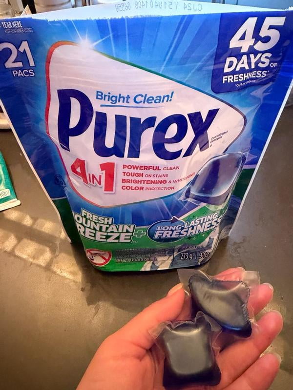 Purex Fresh Scent 4-in-1 Compact Laundry Detergent Pacs, Mountain