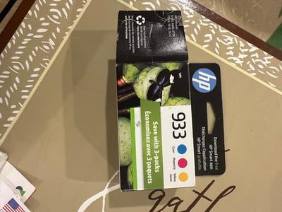 HP, Ink Cartridge, 933 3pk Cyan Magenta Yellow, For HP Printer