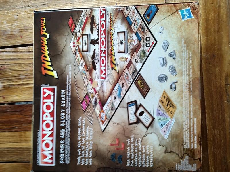 Hasbro Indiana Jones Edition Monopoly Game, Includes Deeds +