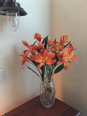 Mainstays 31 in Orange Artificial Tiger Lily Flower Stem, Indoor