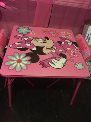 minnie mouse happy helpers erasable activity table and chairs playset