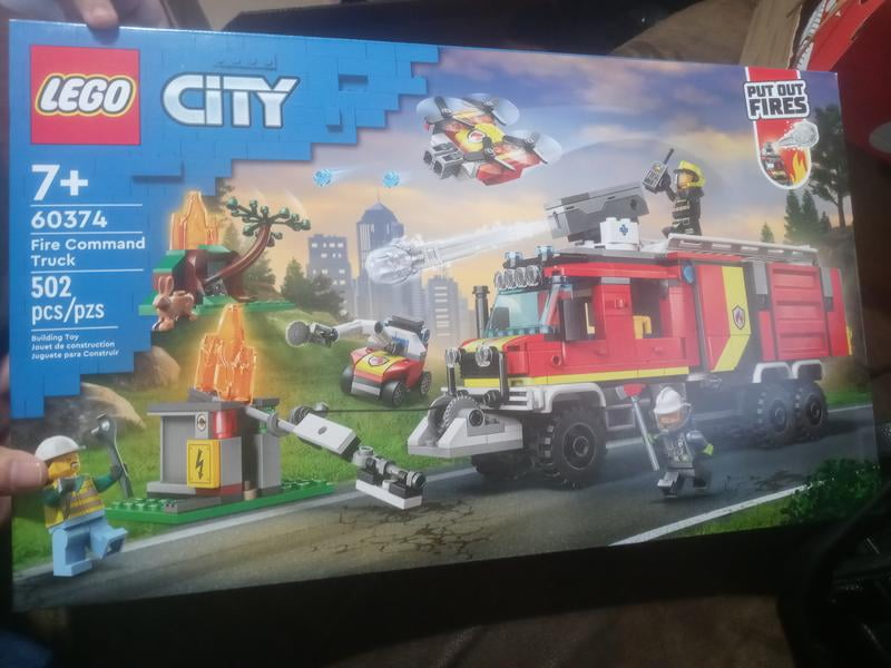LEGO Fire Command Unit 60374, Rescue Fire Engine Toy Set, Kids