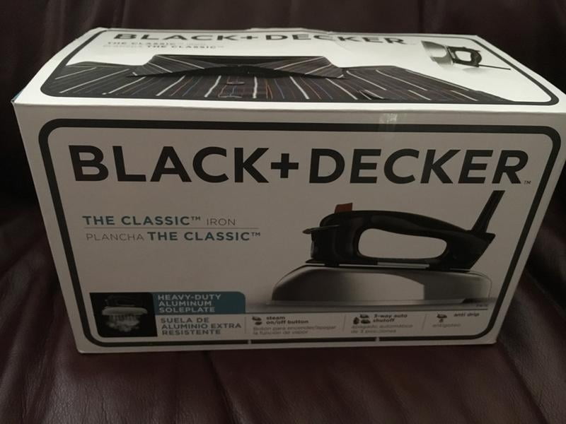 Black+decker Classic Iron with Aluminum Soleplate, Black/Stainless Steel, F67E-2