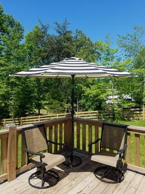 Better Homes And Gardens 9 Market Umbrella Cabana Stripe Walmart Com Walmart Com