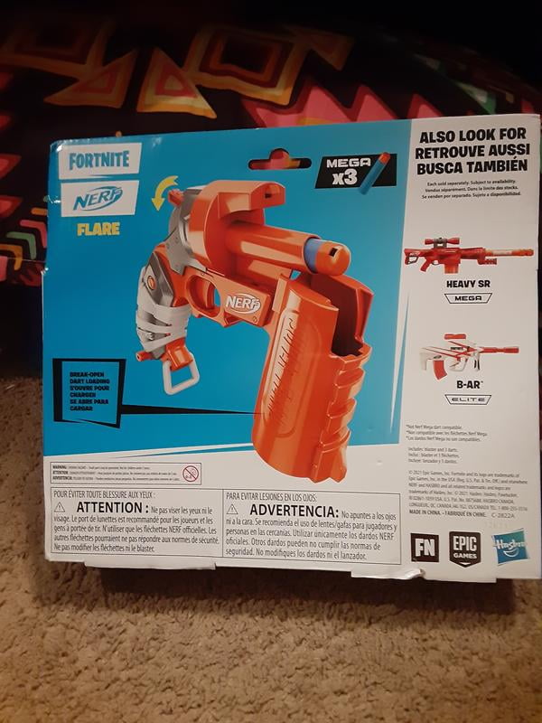 Nerf Fortnite Flare – Blaster à Fléchettes Avec Chargement Frontal – 3 Fléchettes Mega AccuStrike