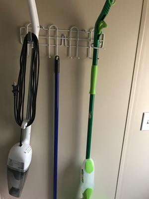 ClosetMaid Metal White Broom and Mop Holder 3462 - The Home Depot