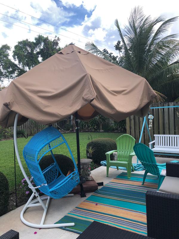 Best Choice Products 16ft Extra Large Outdoor Patio Market Umbrella W Cross Base Crank Handle Air Vent Tan Walmart Com Walmart Com