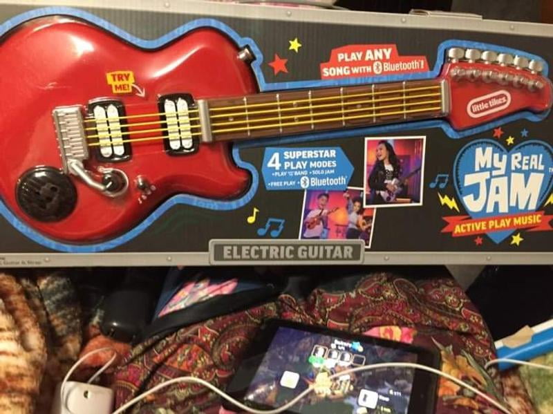 Little Tikes My Real Jam Electric Guitar, Toy Guitar with Strap 