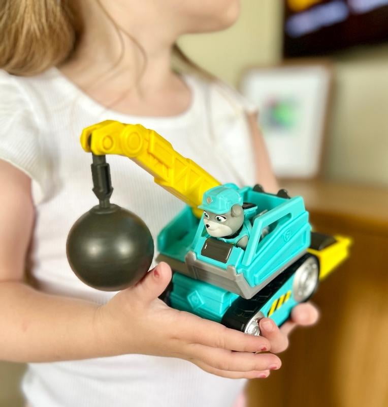 Rubble & Crew, Veicolo da lavoro di Mix, Betoniera giocattolo con personaggio da collezione, giocattoli per bambini dai 3 anni in su