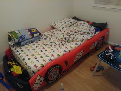 delta children turbo race car twin bed