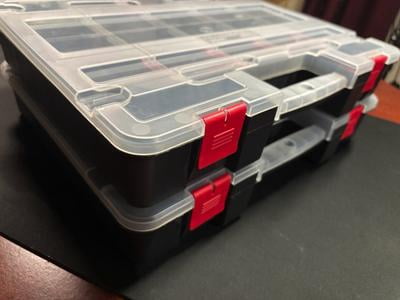 2 pack) Hyper Tough 2-Pack Organizer, Stackable Plastic with 8