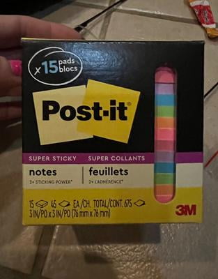 3M Post-it Super Sticky Notes – 3x3 Inch Assorted Bright Colors, 100 Sheets Per Pad, 18 Pads Cabinet Pack