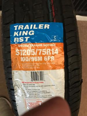 1 (One) Trailer King RST ST205/75R15 205 75 15 2057515 Trailer Tire D/8