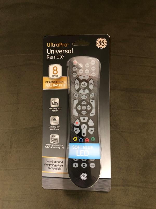 GE 8-Device Backlit Universal TV Remote Control in Black, 41567 