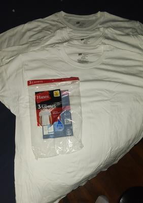 Hanes Men's White Crew T-Shirt Undershirts, 3 Pack - Walmart.com