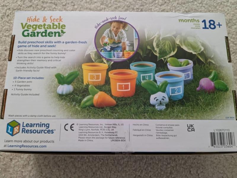 Learning Resources Hide & Seek Vegetable Garden, 10 Pieces, Ages