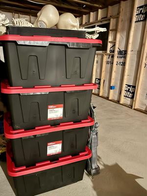 Hyper Tough Small Storage Bin, 12 Gallon Plastic Storage Container