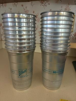 Ball Aluminum Cup, 20 oz. Disposable Recyclable Cold-Drink Silver Cups, 10  Count - Walmart.com