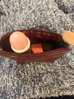 Cosmetic Travel Bag, Wine Red, Women Zipper Pouch, 1 Count