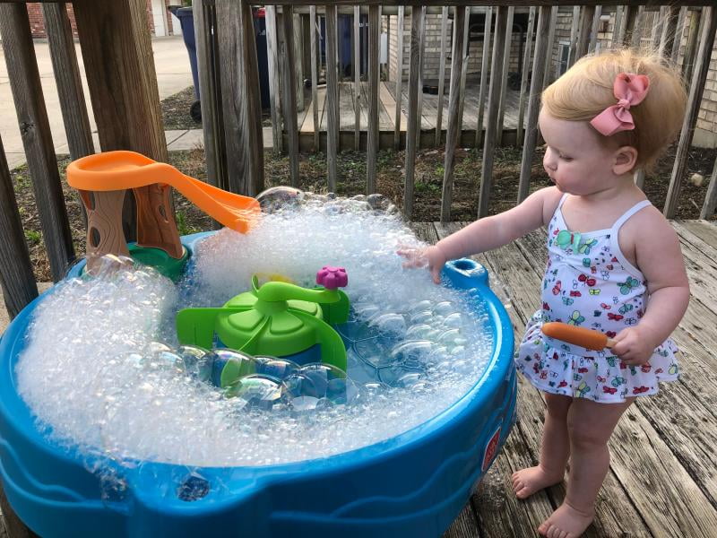 step2 duck dive water table