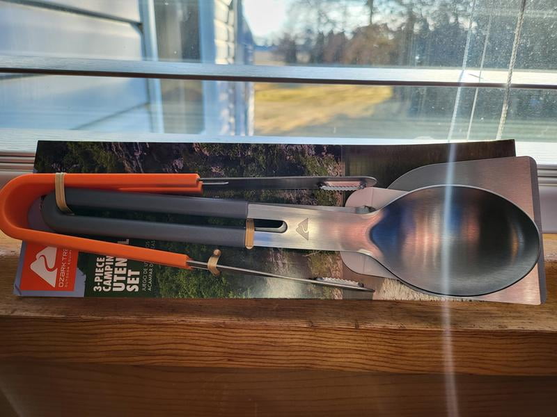 Ozark Trail Camping Utensil Set, 3PCS Stainless Steel Kitchen and
