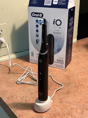 Oral-B iO Series 6 Electronic Powered Toothbrush, Black Lava, with
