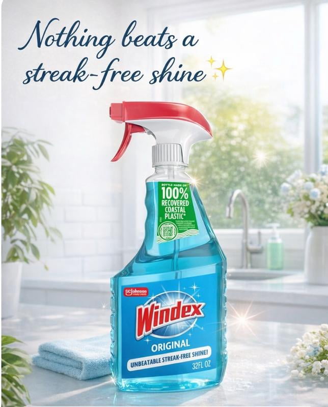 Windex, Commercial Line Glass Cleaner, 32 fl oz, Blue Original