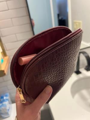 Cosmetic Travel Bag, Wine Red, Women Zipper Pouch, 1 Count