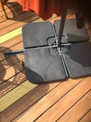 Best Choice Products 4 Piece Cantilever Offset Patio Umbrella Stand Square Base Plate Set W Easy Fill Spouts Black Walmart Com Walmart Com