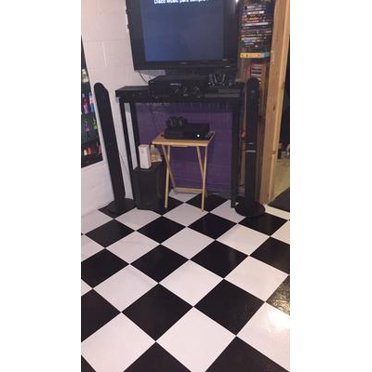 20-Pack Self-Adhesive Vinyl Floor Tiles - Classic Black & White Checker Pattern - Easy DIY Peel And Stick For Kitchen, Bathroom, Or Home Decor