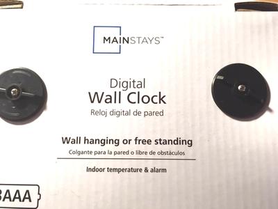 Mainstays 7.15 x 0.85 Digital Black Desk Alarm Clock with Timer